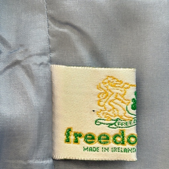 VTG Freedom Wear Irish Mohair Wool Coat Jacket Sz Medium Plaid Purple Periwinkle - Picture 14 of 16